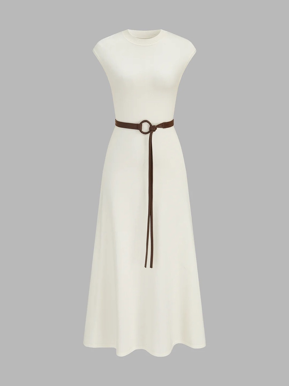 COMMENSE Sleeveless Knit Belted Maxi Dress - size Small - Picture 2 of 6